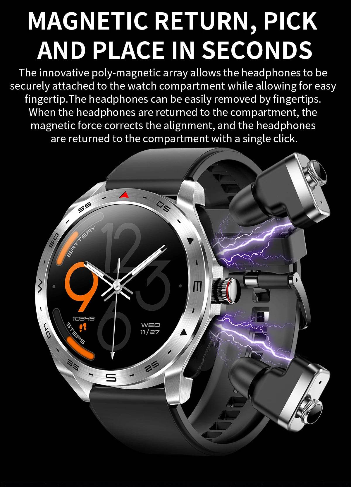 2024 TWS 2-in-1 Bluetooth Earphones Men Smart Watch Bluetooth Call GPS Motion Trajectory HIFI 9D Sound Quality Women Smartwatch - EYESPHERE