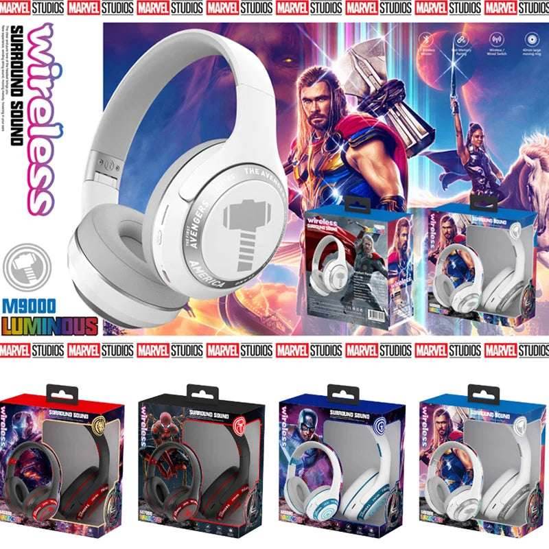 New Marvel Cartoon Iron Man Bluetooth In ear Foldable Computer Wireless Earphones Noise Reduction HIFI Stereo Game Earphones - EYESPHERE