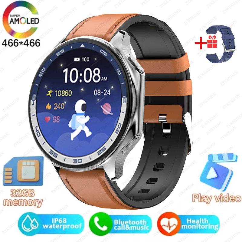 2025 New For OPPO Xiaomi 32G Memory Smart Watch Men Full Touch HD AMOLED Screen Music Fitness Tracker Bluetooth Call Smartwatch - EYESPHERE