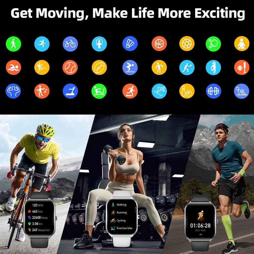 2025 New Smartwatch 0.25 inch Ultra-thin Bluetooth Call Health Monitor Watch IP68 Waterproof 100 Sport Smart Bracelet For HUAWEI - EYESPHERE