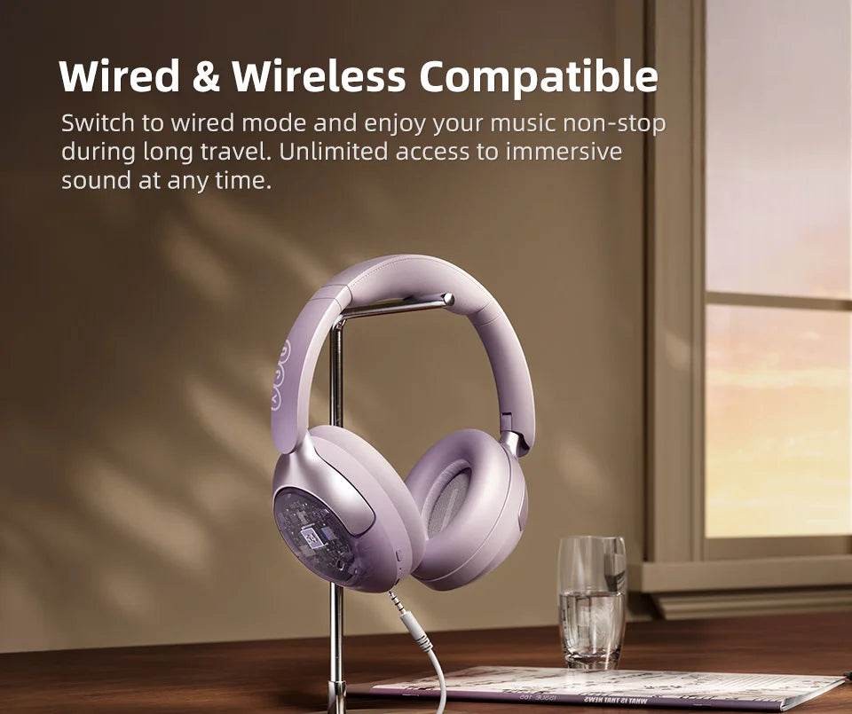 QCY H3 Pro ANC Wireless Headphone 50dB Noise Canceling Hi-Res Spatial Audio Earphone with LDAC Bluetooth 5.4 Over Ear Headset - EYESPHERE