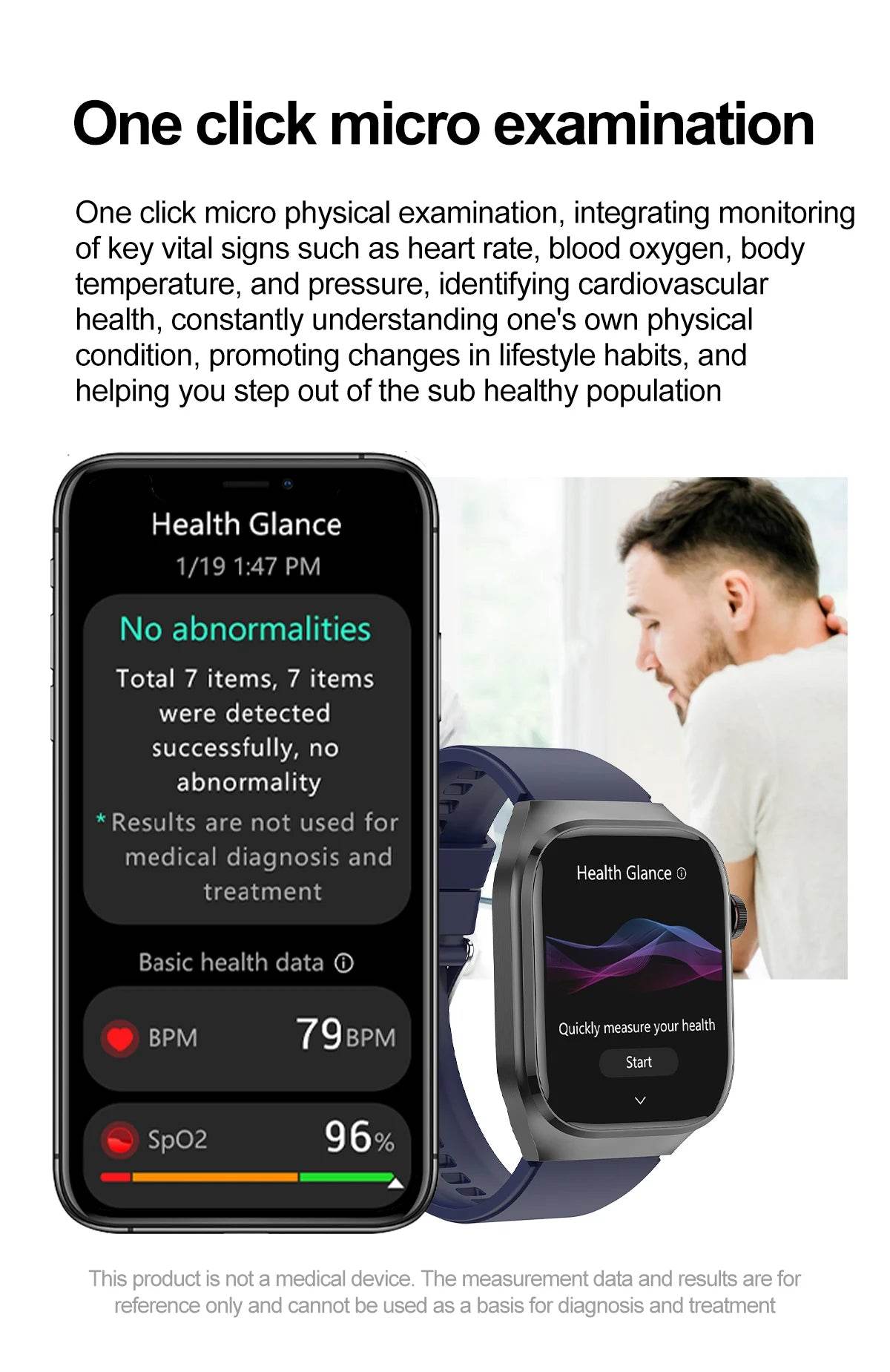 2024 New Uric Acid Blood Fat Smart Watch Men Blood Sugar ECG+PPG Blood Pressure Bluetooth Call Sports for Xiaomi Health Watch - EYESPHERE