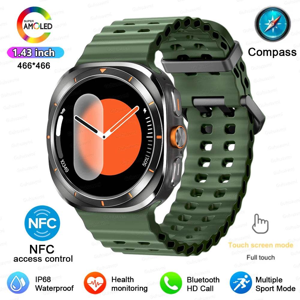 For Samsung Galaxy Watch 7 Ultra New GPS Track Smart Watch Men AMOLED Always Display Clock BT Talk NFC Sport Smartwatches Women - EYESPHERE