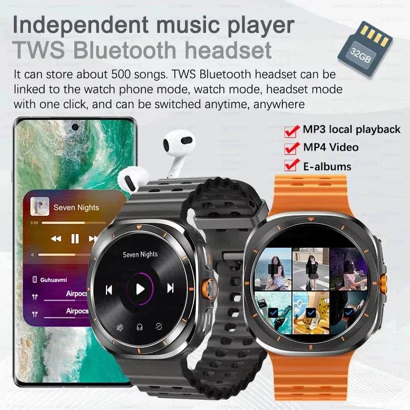 Brand For Samsung 32GB Memory Galaxy Watch7 Ultra Smart Bracelet Men NFC HD Sapphire Screen Bluetooth Call Waterproof Smartwatch - EYESPHERE