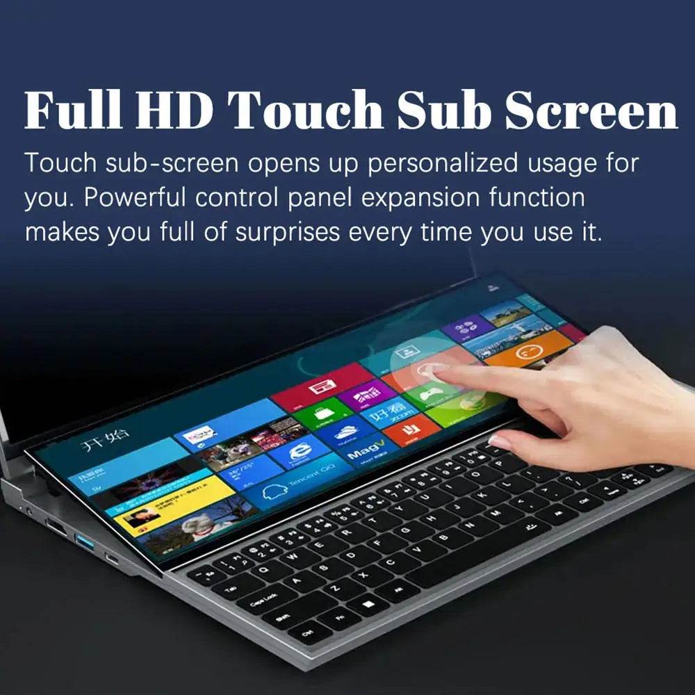 CRELANDER Double Screen Laptop Intel 10th Generation Windows 11 Touch Screen Gamer Laptop PC Portable Notebook Compu - EYESPHERE