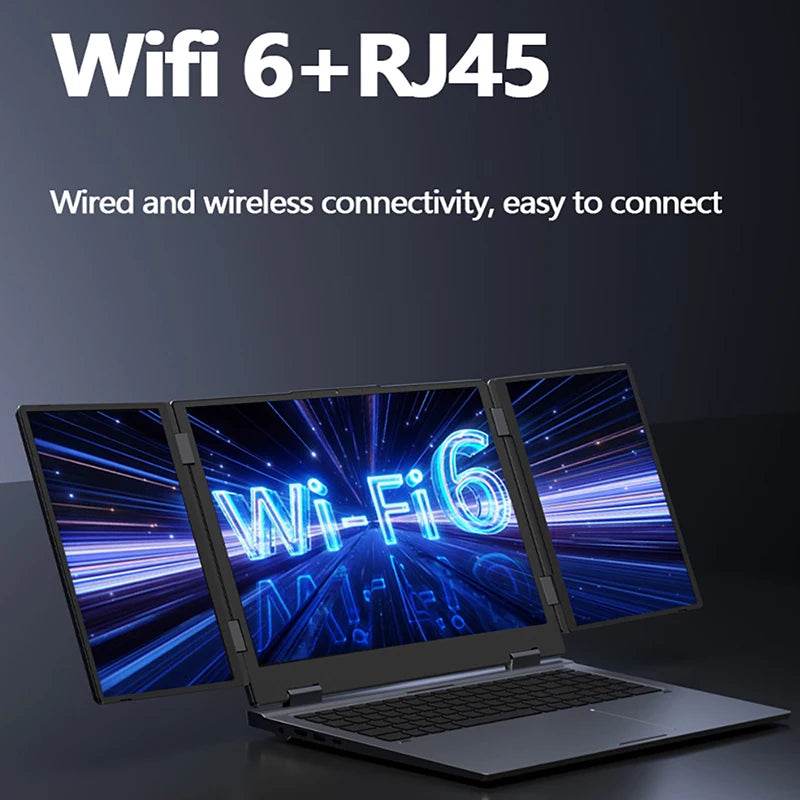 Triple Screen Laptop 16+10.5+10.5inch I7-1260P 64GB 4TB DDR4 Win11 Face Recognition Fingerprint Unlock WIFI6 HD Camera Computer - EYESPHERE