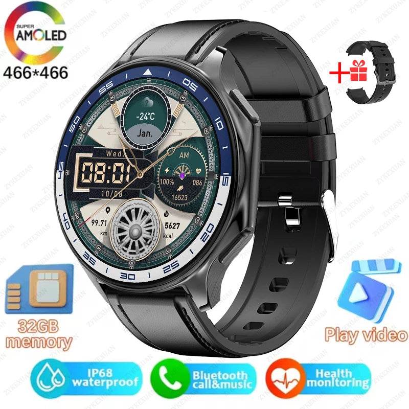 2025 New For OPPO Xiaomi 32G Memory Smart Watch Men Full Touch HD AMOLED Screen Music Fitness Tracker Bluetooth Call Smartwatch - EYESPHERE