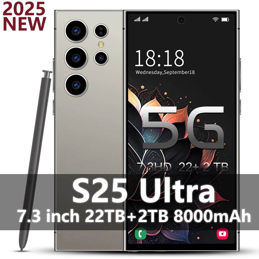 2025 New S25 Ultra Smartphone Original 7.3 Inch Celulares Android Moblie Phones Unlocked 5G Dual Sim Global Version CellPhones - EYESPHERE