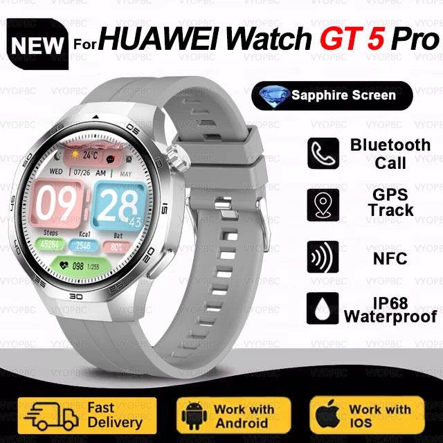 2025New For Huawei Watch GT5 Pro Smart Watch AMOLED Screen NFC GPS Tracker Bluetooth Call Health Waterproof Smartwatch Men Women - EYESPHERE