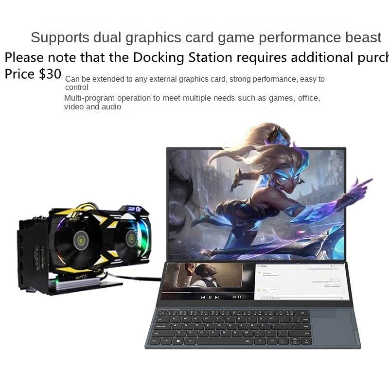 AKPAD Intel Xeon W-10885M Dual Screen 16 Inch (14 Inch Touch Screen) Gaming Laptop Notebook Windows 10 11 Pro - EYESPHERE