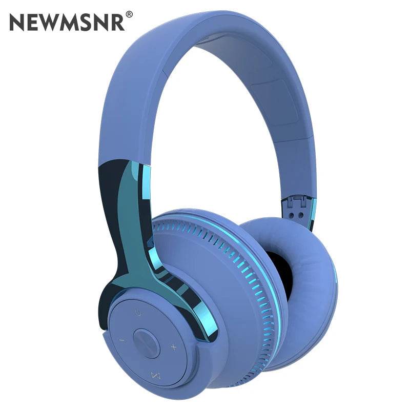 Bluetooth Headphones Head-mounted Noise Reduction Wireless Headset for Phones PC Gaming Headsets Heavy Bass Colorful LED Lights - EYESPHERE