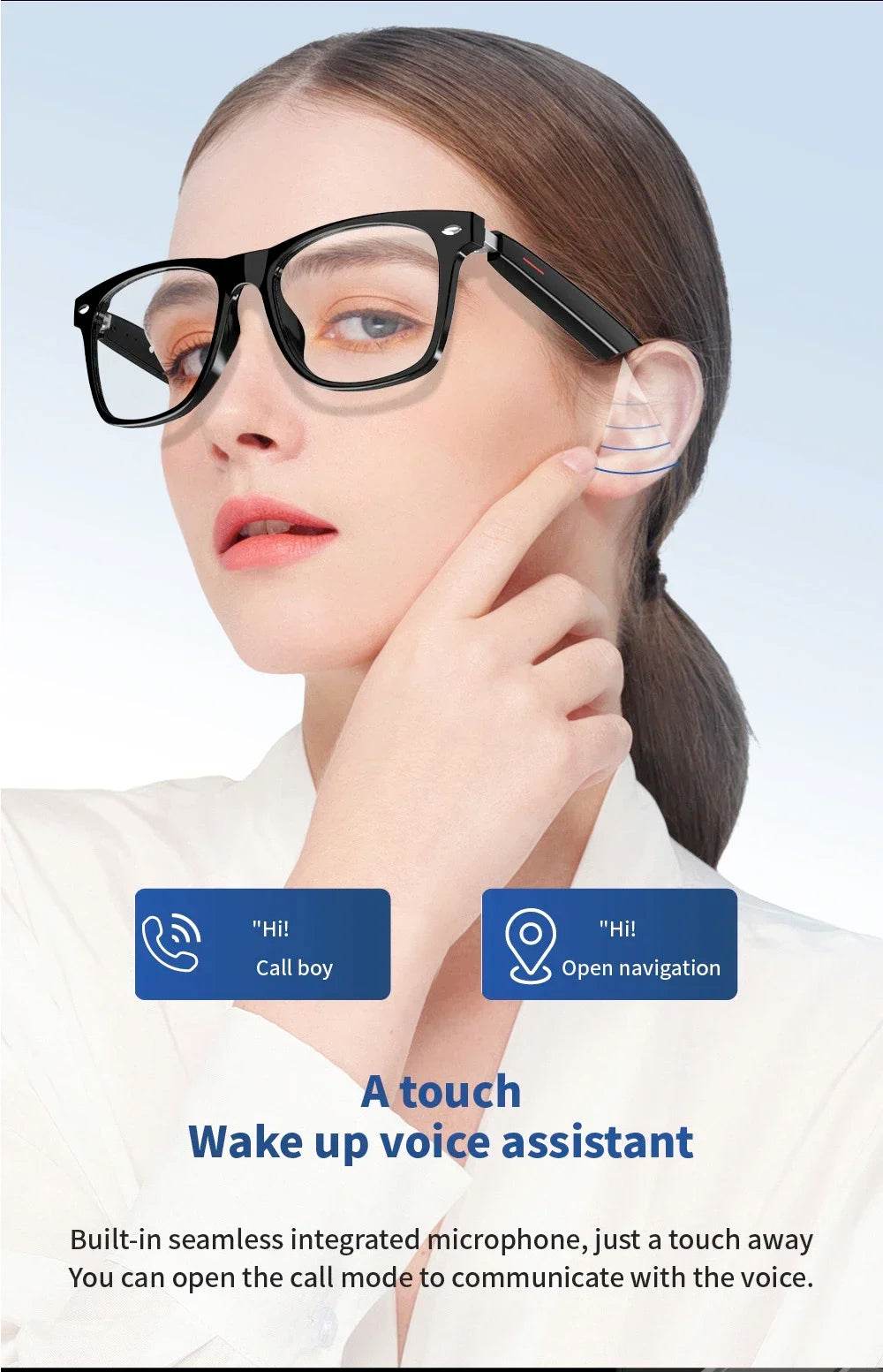 Camera Smart Music Sunglasses Earphones Wireless Bluetooth Headset HIFI Sound Headphone Driving Glasses Hands-free Call - EYESPHERE