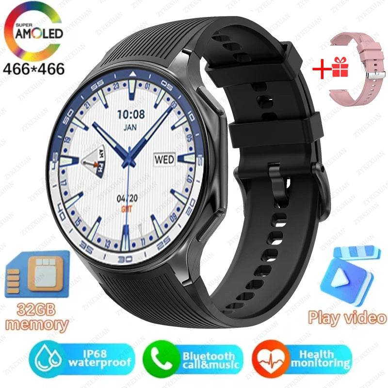 2025 New For OPPO Xiaomi 32G Memory Smart Watch Men Full Touch HD AMOLED Screen Music Fitness Tracker Bluetooth Call Smartwatch - EYESPHERE