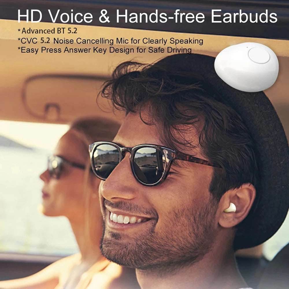 Invisible Earphones Mini Headphones Bluetooth TWS Wireless Touch Gaming NFC Semi-In-Ear Earbuds Noise Reduction Sports Headset - EYESPHERE