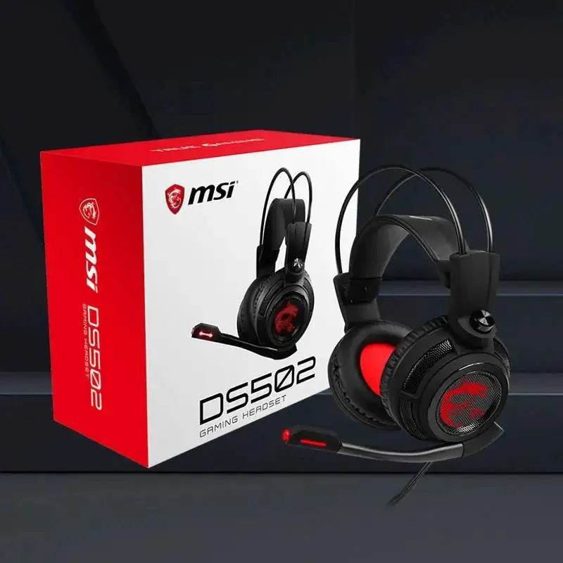 Ergonomic Wired Gamer Headphones MSI DS502 GAMING HEADSET LED With Microphone RGB noise reduction HiFi 7.1 For Laptop PC Gamer - EYESPHERE