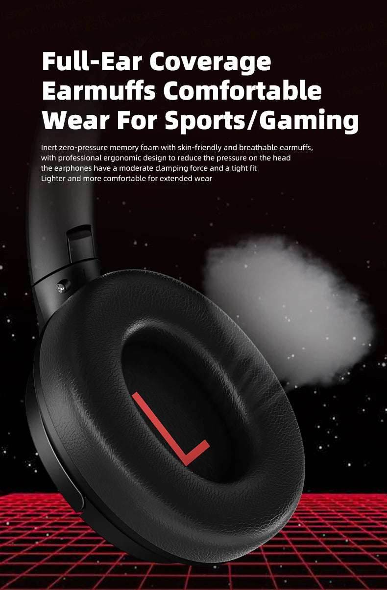 Lenovo TH40 Wireless Bluetooth Over-Ear Headset For PS4 PS5 PC Noise Reduction Gaming Earbuds Outdoor Sport Earphones With Mic - EYESPHERE