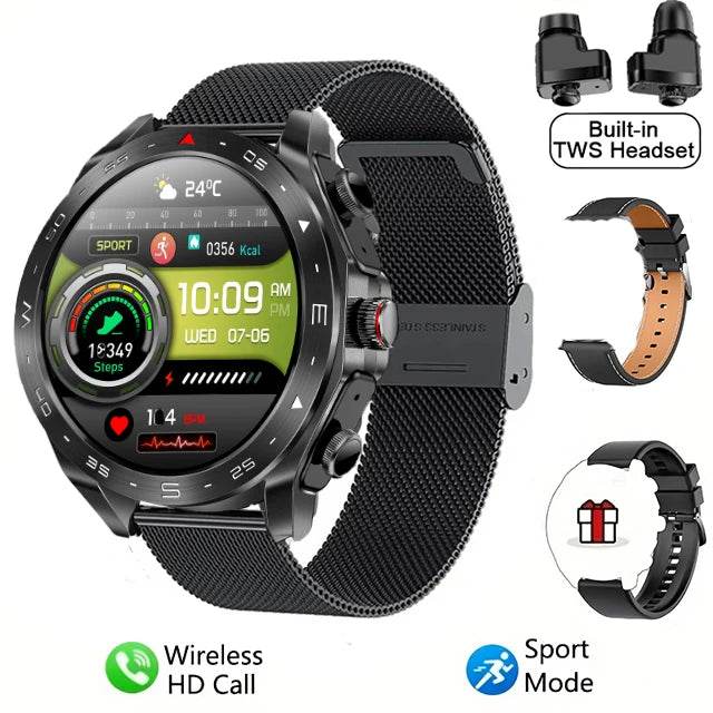 2024 TWS 2-in-1 Bluetooth Earphones Men Smart Watch Bluetooth Call GPS Motion Trajectory HIFI 9D Sound Quality Women Smartwatch - EYESPHERE