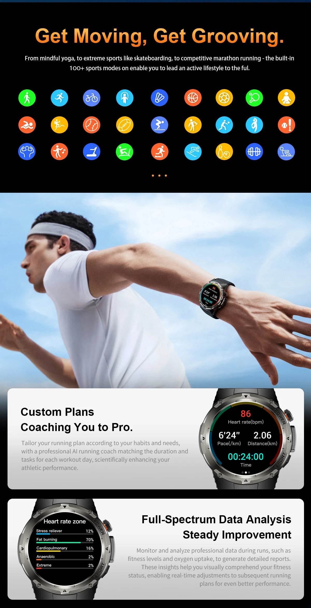 For XIAOMI IOS New Military Smart Watch IP68 outdoor Sport Watch Fitness tracker health monitor BT call NFC Laser Bracelet 2025 - EYESPHERE