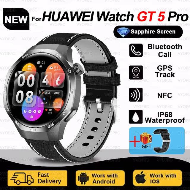 2025New For Huawei Watch GT5 Pro Smart Watch AMOLED Screen NFC GPS Tracker Bluetooth Call Health Waterproof Smartwatch Men Women - EYESPHERE