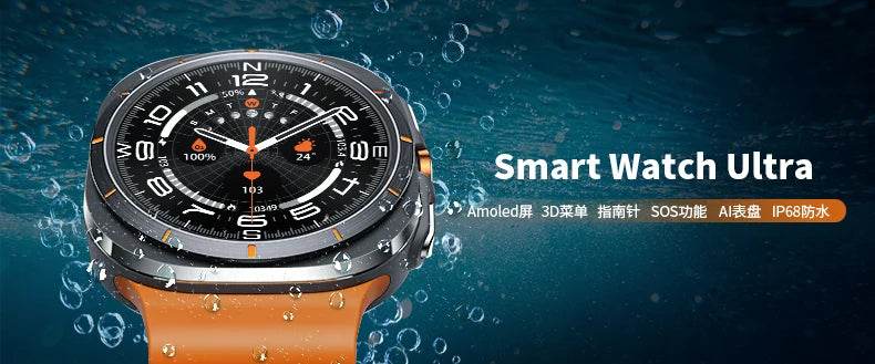 For Samsung Galaxy Watch 7 Ultra New GPS Track Smart Watch Men AMOLED Always Display Clock BT Talk NFC Sport Smartwatches Women - EYESPHERE