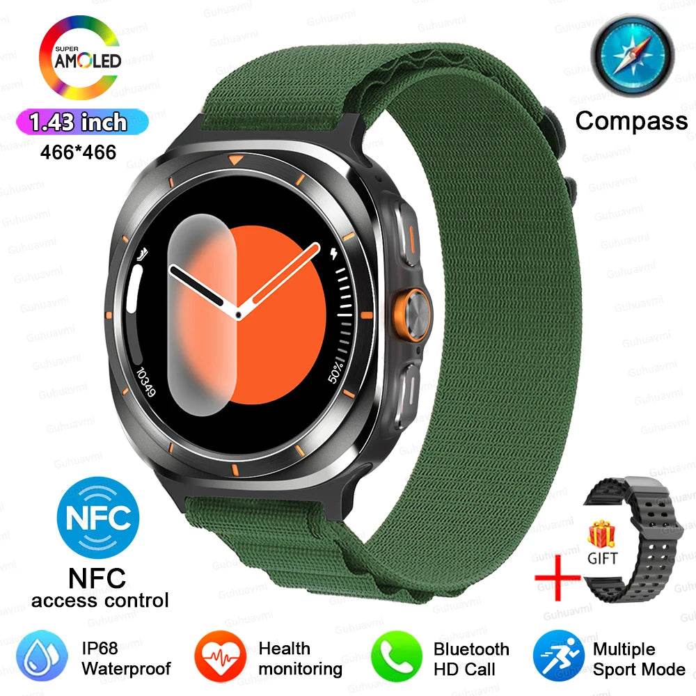 For Samsung Galaxy Watch 7 Ultra New GPS Track Smart Watch Men AMOLED Always Display Clock BT Talk NFC Sport Smartwatches Women - EYESPHERE