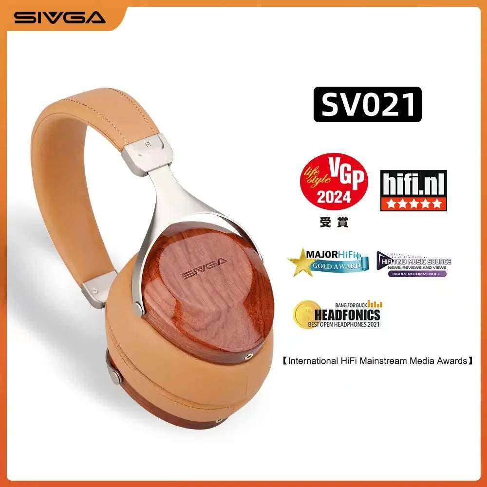 SIVGA SV021/Robin Over-ear Close-back Wood Headphone with Balanced High Fidelity Sound 50mm Wired Dynamic Driver Headset - EYESPHERE