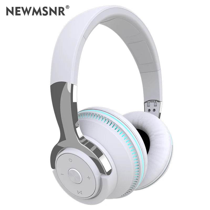 Bluetooth Headphones Head-mounted Noise Reduction Wireless Headset for Phones PC Gaming Headsets Heavy Bass Colorful LED Lights - EYESPHERE