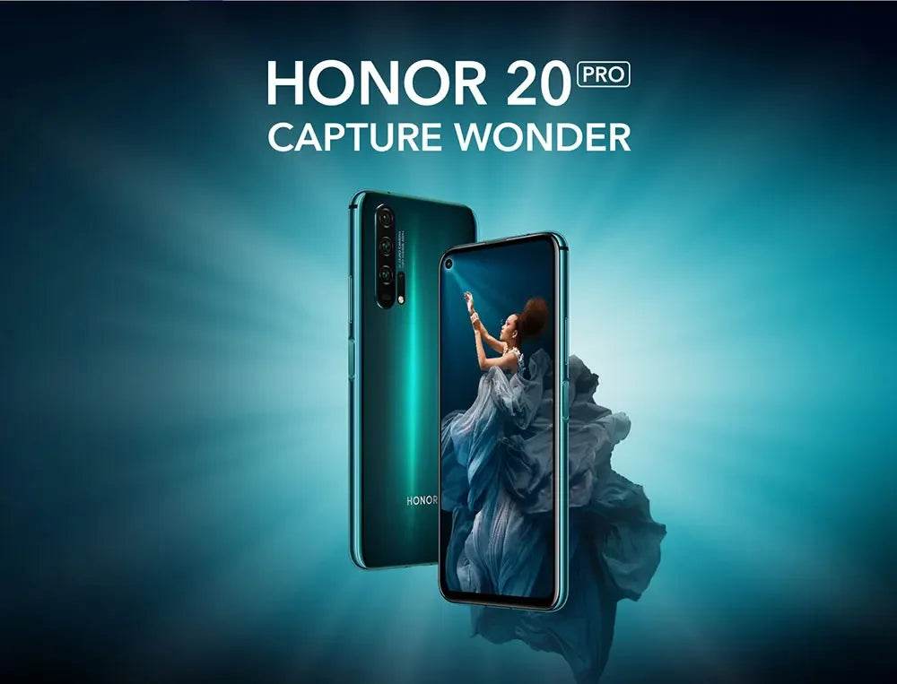 HUAWEI-HONOR 20 Pro,Smartphone,6.26 inch,8+256GB ROM,Mobile phones,Android,Google Play Store,Dual SIM,48MP,4G,Cellphones Global - EYESPHERE