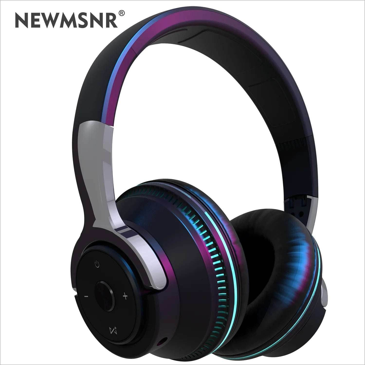 Bluetooth Headphones Head-mounted Noise Reduction Wireless Headset for Phones PC Gaming Headsets Heavy Bass Colorful LED Lights - EYESPHERE