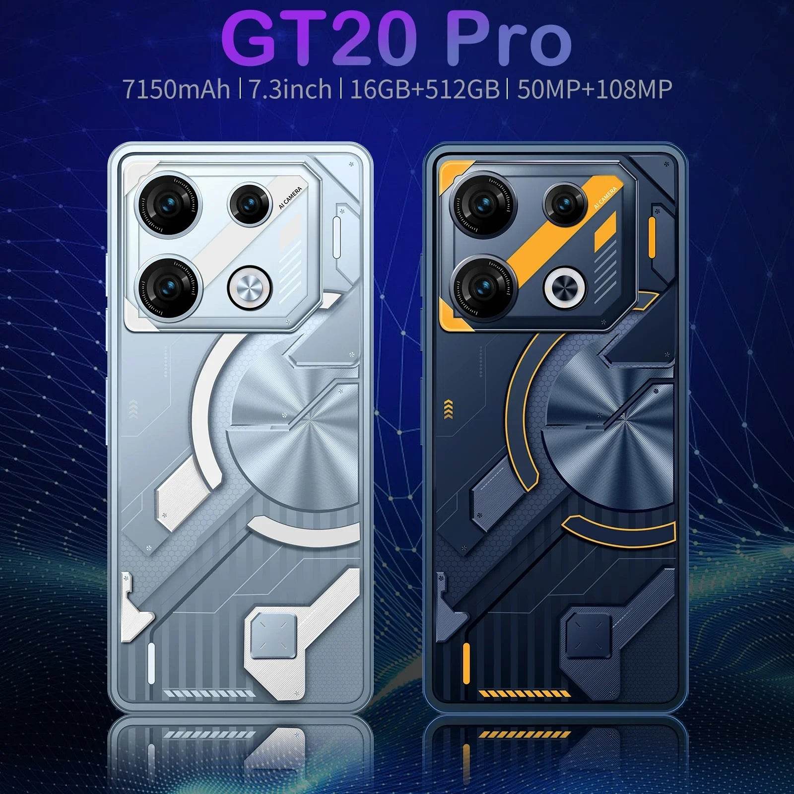 Original GT20 Pro - 7.3-inch Full-Screen Smartphone 16GB RAM 1TB Storage 108MP Camera Snapdragon 8 Gen3 Global 5G LTE Bands - EYESPHERE