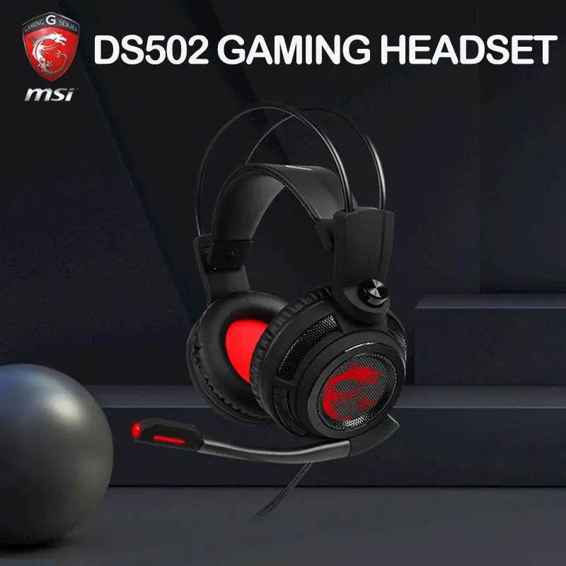 Ergonomic Wired Gamer Headphones MSI DS502 GAMING HEADSET LED With Microphone RGB noise reduction HiFi 7.1 For Laptop PC Gamer - EYESPHERE