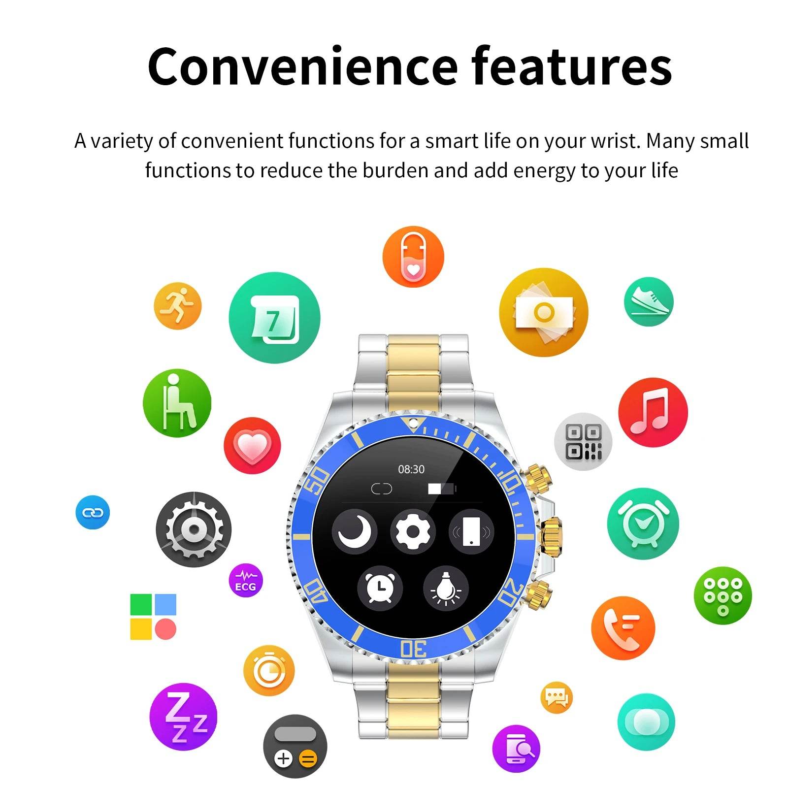 Aanshi High-End Men's SmartWatch AW12 2025 Luxury watches men Bluetooth Call 24H Health Monitoring Business men's Smart Watch - EYESPHERE