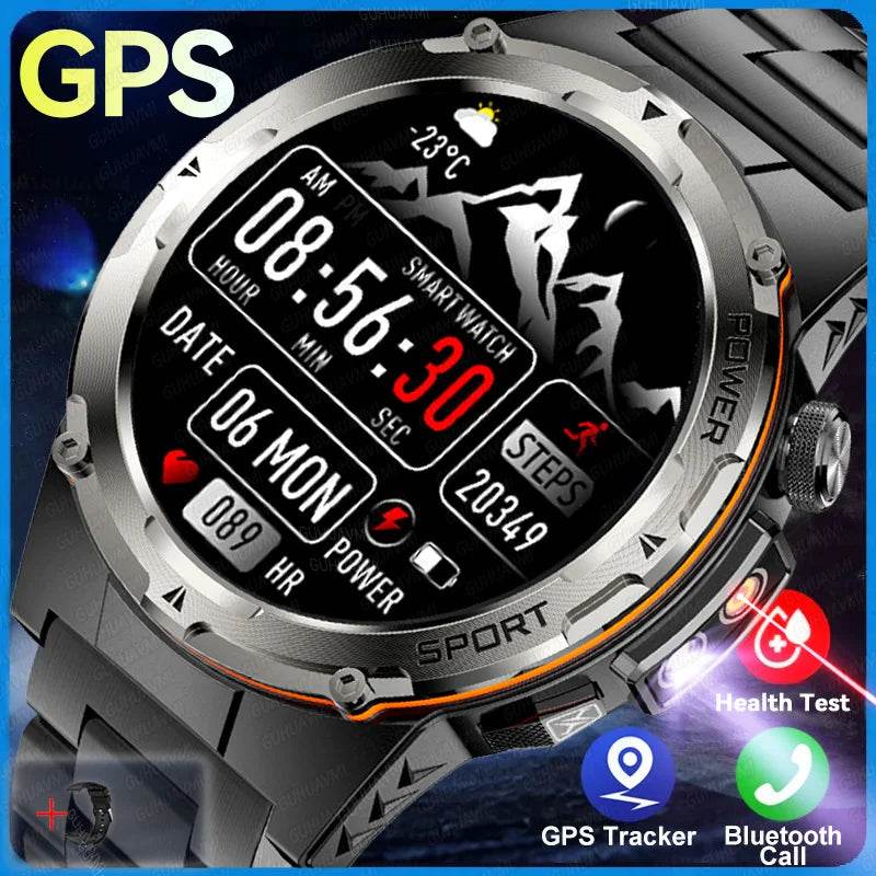 For XIAOMI IOS New Military Smart Watch IP68 outdoor Sport Watch Fitness tracker health monitor BT call NFC Laser Bracelet 2025 - EYESPHERE