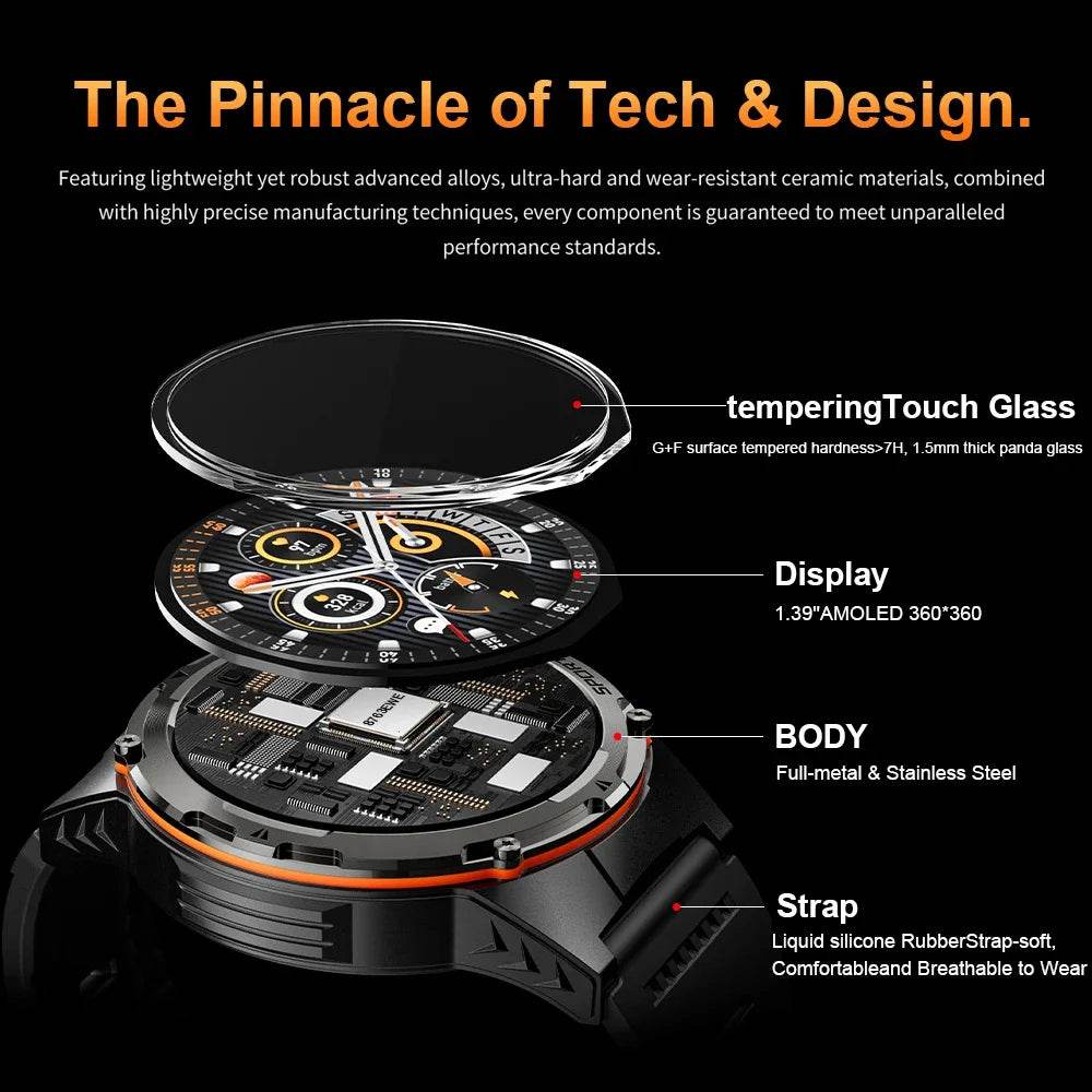 For XIAOMI IOS New Military Smart Watch IP68 outdoor Sport Watch Fitness tracker health monitor BT call NFC Laser Bracelet 2025 - EYESPHERE