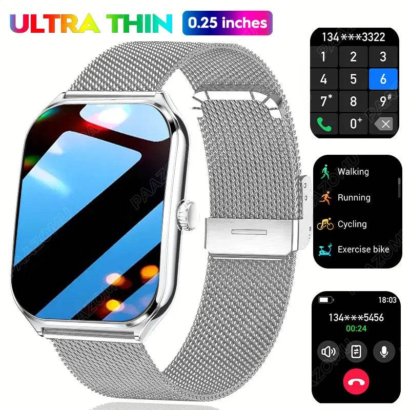 2025 New Smartwatch 0.25 inch Ultra-thin Bluetooth Call Health Monitor Watch IP68 Waterproof 100 Sport Smart Bracelet For HUAWEI - EYESPHERE