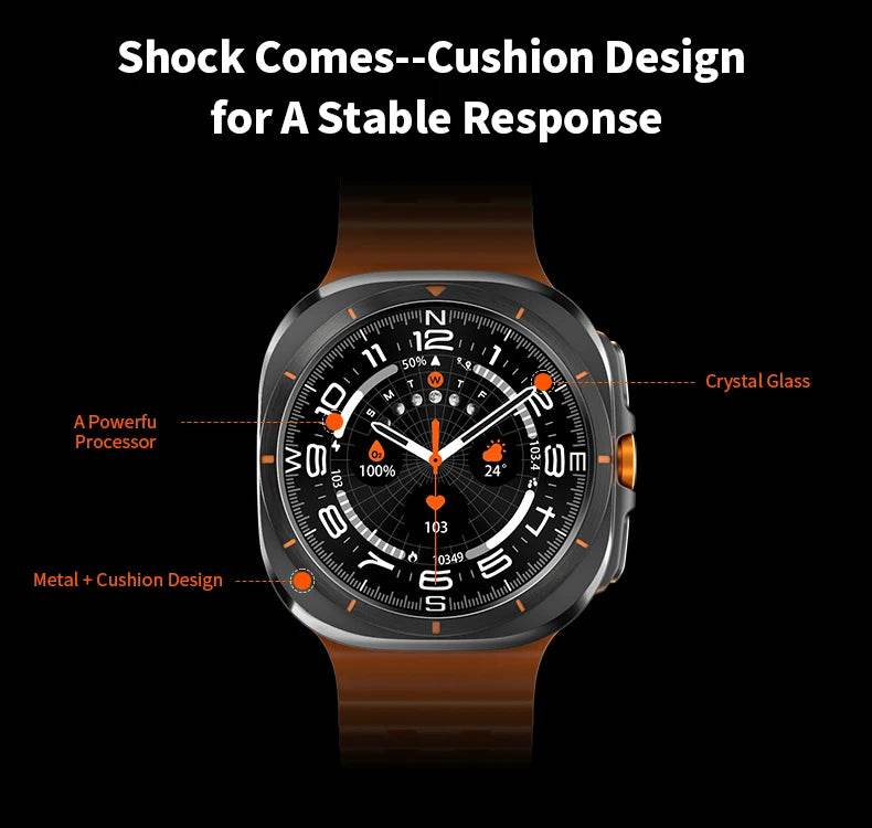 For Samsung Galaxy Watch 7 Ultra New GPS Track Smart Watch Men AMOLED Always Display Clock BT Talk NFC Sport Smartwatches Women - EYESPHERE