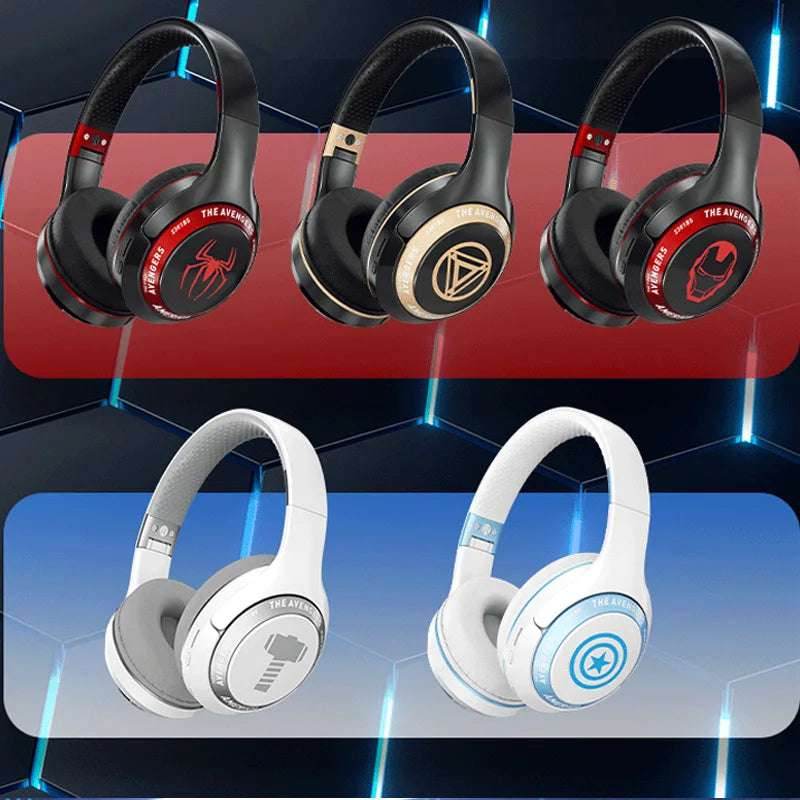 New Marvel Cartoon Iron Man Bluetooth In ear Foldable Computer Wireless Earphones Noise Reduction HIFI Stereo Game Earphones - EYESPHERE