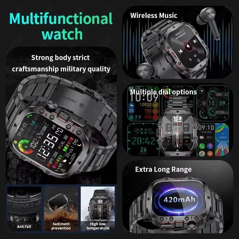 Xiaomi Mijia Military Smart Watch Men IP68 5ATM Outdoor Sports Fitness Tracker Health Monitor 1.81Inch BT Call Smartwatch New - EYESPHERE