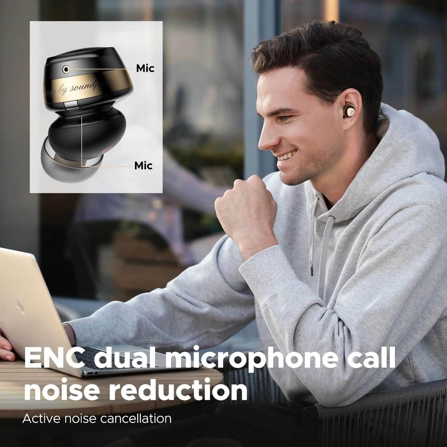 Soundpeats Opera 05 Hi-Res Wireless Earbuds LDAC Hybrid ANC Bluetooth V5.3 Earphones With Stereo Sound Hi-Fi Audio ENC Dual Mics - EYESPHERE