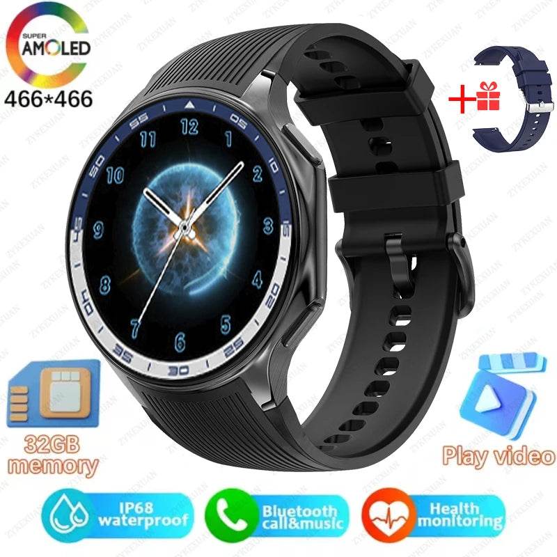 2025 New For OPPO Xiaomi 32G Memory Smart Watch Men Full Touch HD AMOLED Screen Music Fitness Tracker Bluetooth Call Smartwatch - EYESPHERE