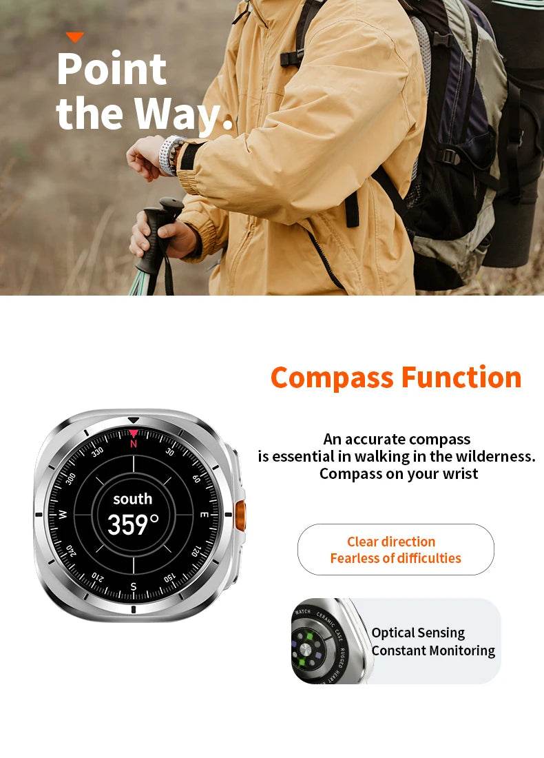 For Samsung Galaxy Watch 7 Ultra New GPS Track Smart Watch Men AMOLED Always Display Clock BT Talk NFC Sport Smartwatches Women - EYESPHERE