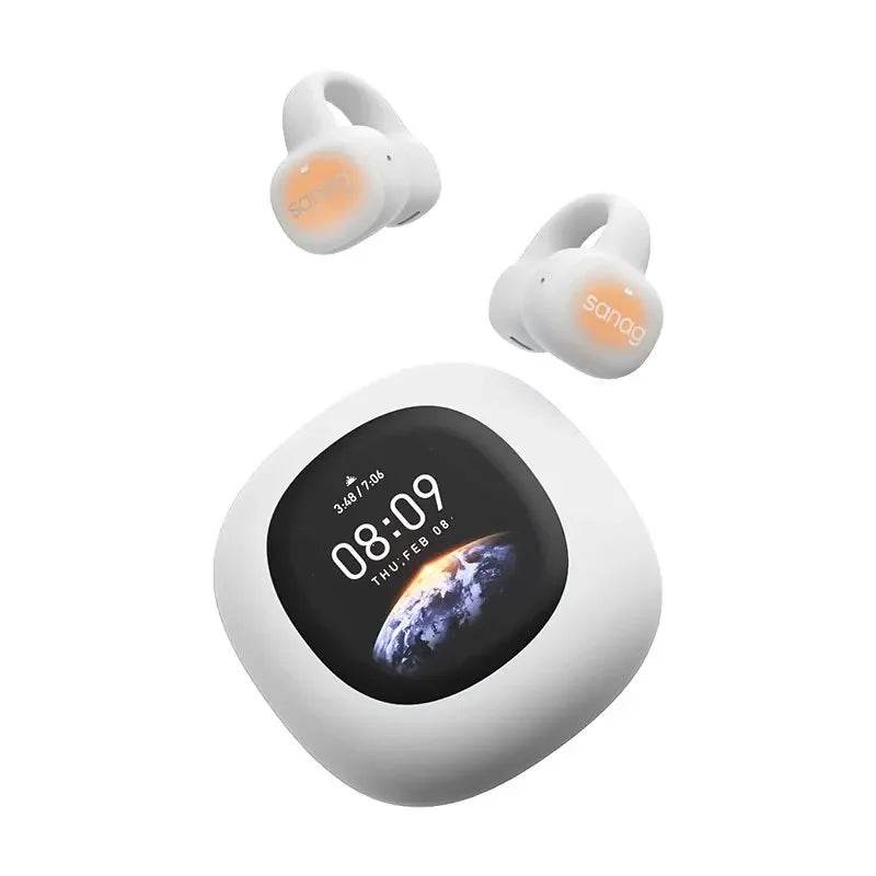 Sanag S5Pro OpenEarClip Wireless Earphone TWS Bluetooth Headphones LED Screen Gaming Earbuds 32GB MP3 Player Smart Watch Speaker - EYESPHERE