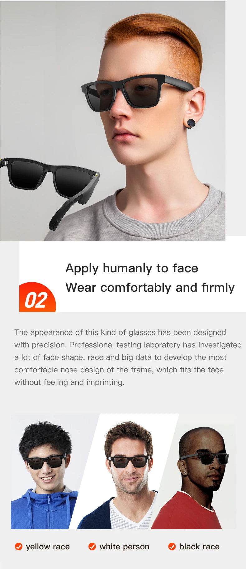 Xiaomi Smart Glasses Wireless Bluetooth 5.0 Sunglasses Outdoor Smart Sport Hands-Free Calling Calling Music Anti-Blue Eyeglasses - EYESPHERE