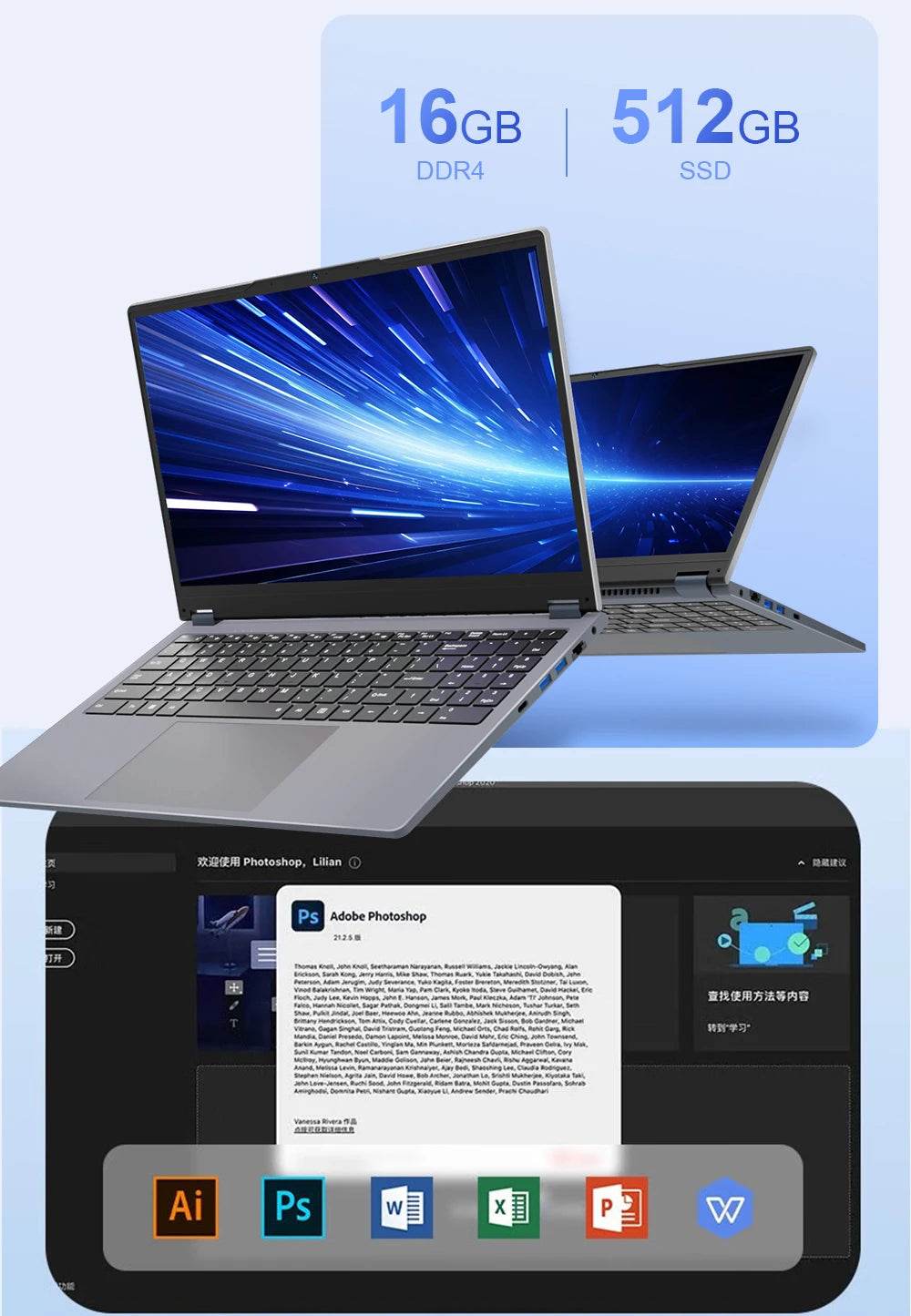 Ninkear YBOOK15 2 in 1 Laptop AMD Ryzen™ 3 3200U 15.6' 360° flip FHD IPS Touchscreen 16G+512GB SSD Backlit Keyboard Windows 11 - EYESPHERE