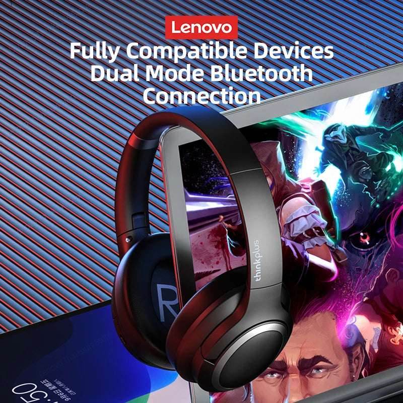 Lenovo TH40 Wireless Bluetooth Over-Ear Headset For PS4 PS5 PC Noise Reduction Gaming Earbuds Outdoor Sport Earphones With Mic - EYESPHERE