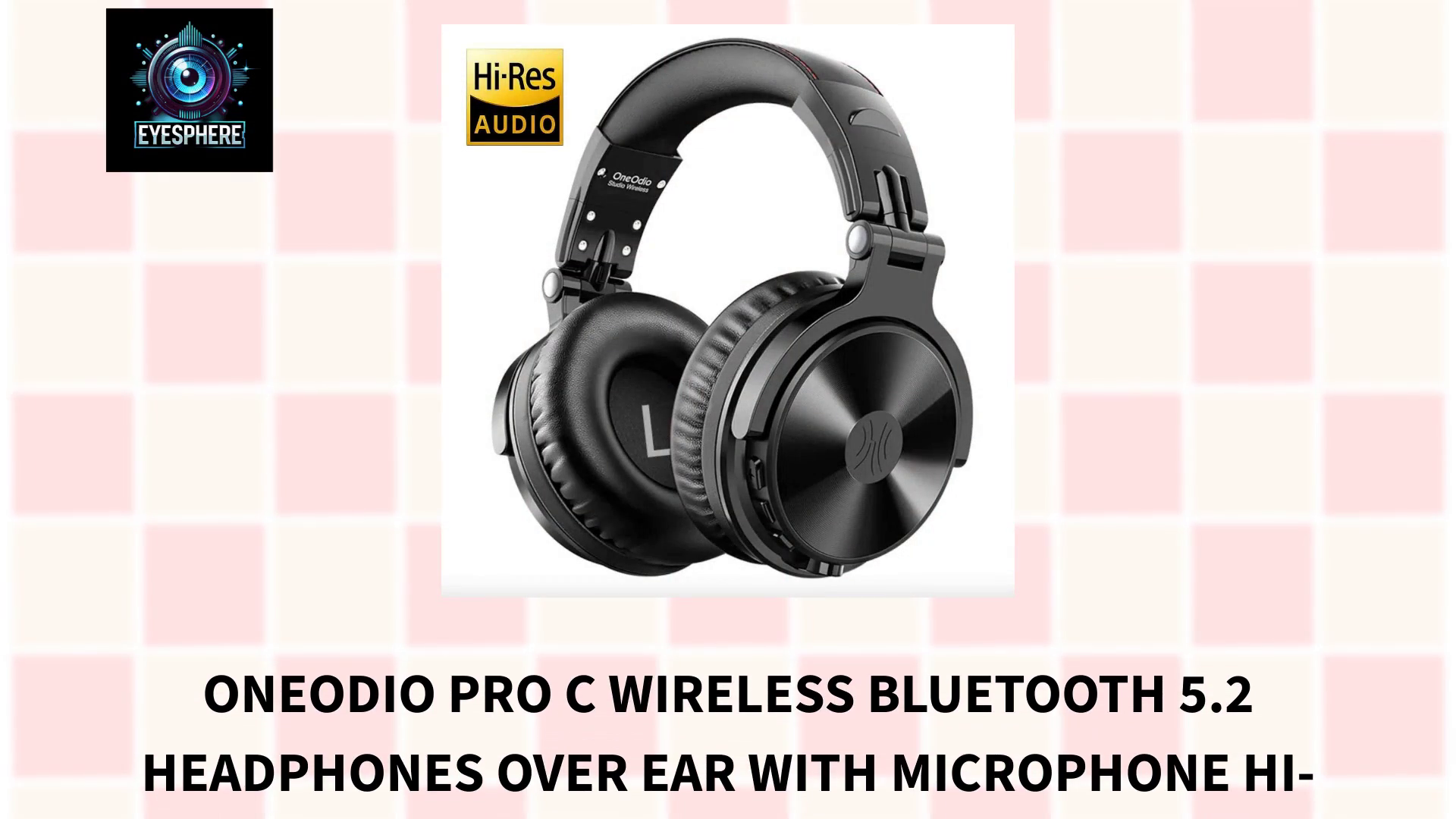 Oneodio Pro C Wireless Bluetooth 5.2 Headphones Over Ear With Microphone Hi-Res Audio Wired&amp;Wireless Headset 110h Playtime AAC by@Outfy