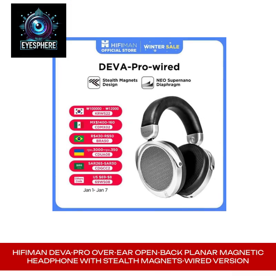 HIFIMAN Deva-Pro Over-Ear Open-Back Planar Magnetic Headphone with Stealth Magnets-Wired Version by@Outfy