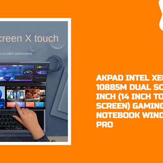 AKPAD Intel Xeon W-10885M Dual Screen 16 Inch (14 Inch Touch Screen) Gaming Laptop Notebook Windows 10 11 Pro by@Outfy